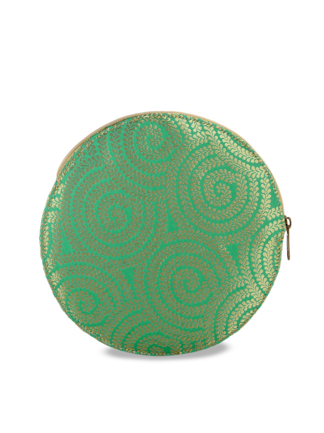 

Tarini Nirula Green & Gold-Toned Textured Clutch