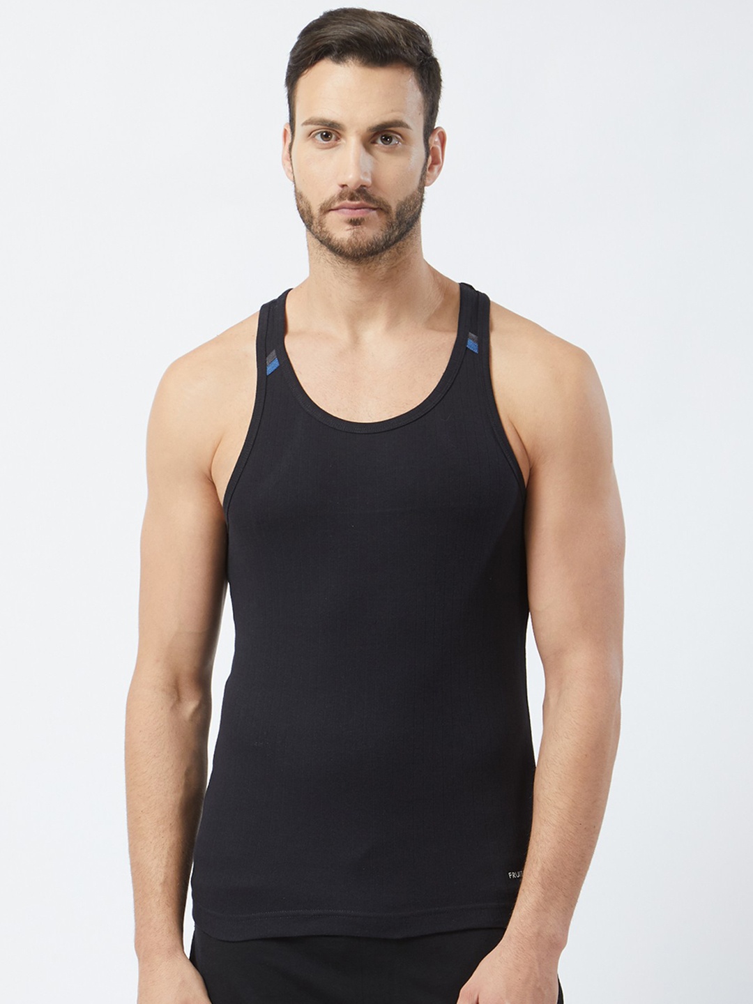 

Fruit of the loom Men Pure Cotton Innerwear Vest MFV03-N-A1S1, Black