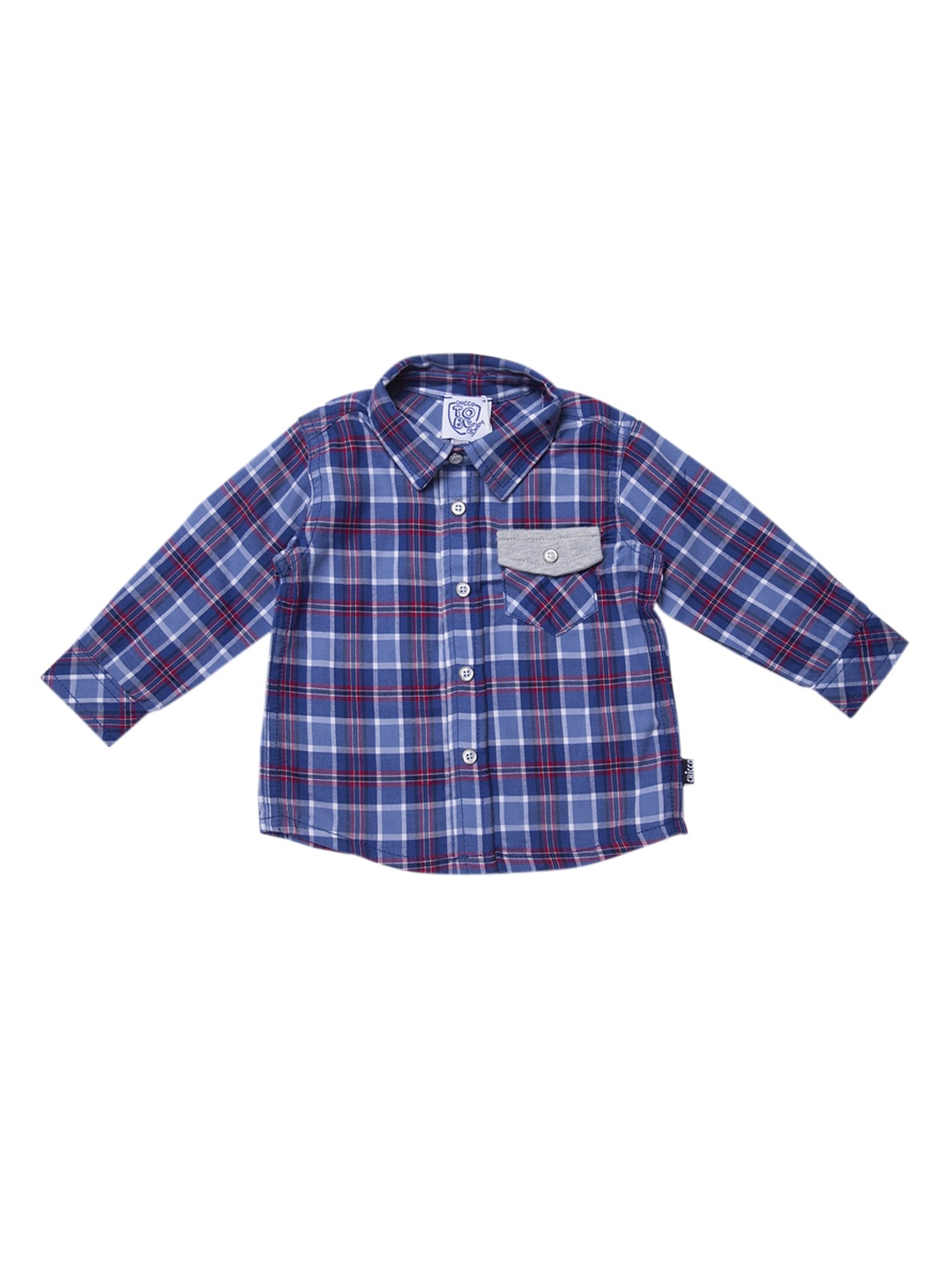Chicco Boys Blue & Red Regular Fit Checked Casual Shirt