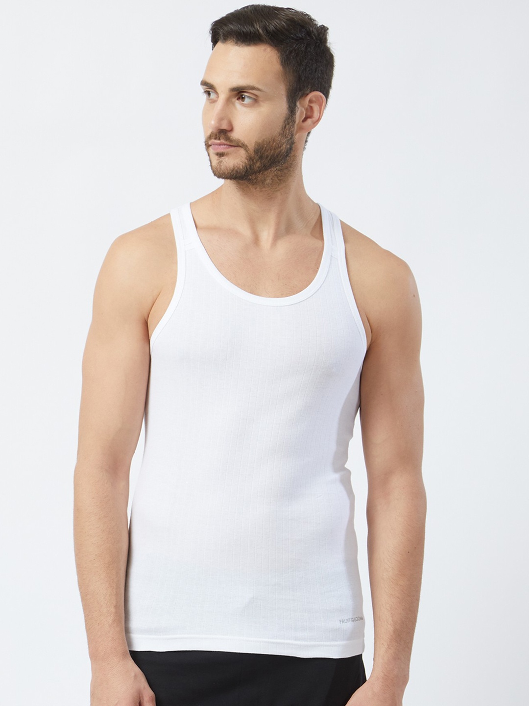 

Fruit of the loom Men White Solid Innerwear Vest MFV03-N-A1S2