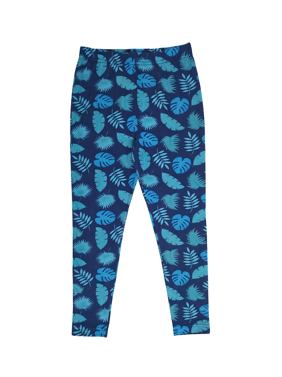 

KiddoPanti Girls Navy Blue Printed Ankle-Length Leggings