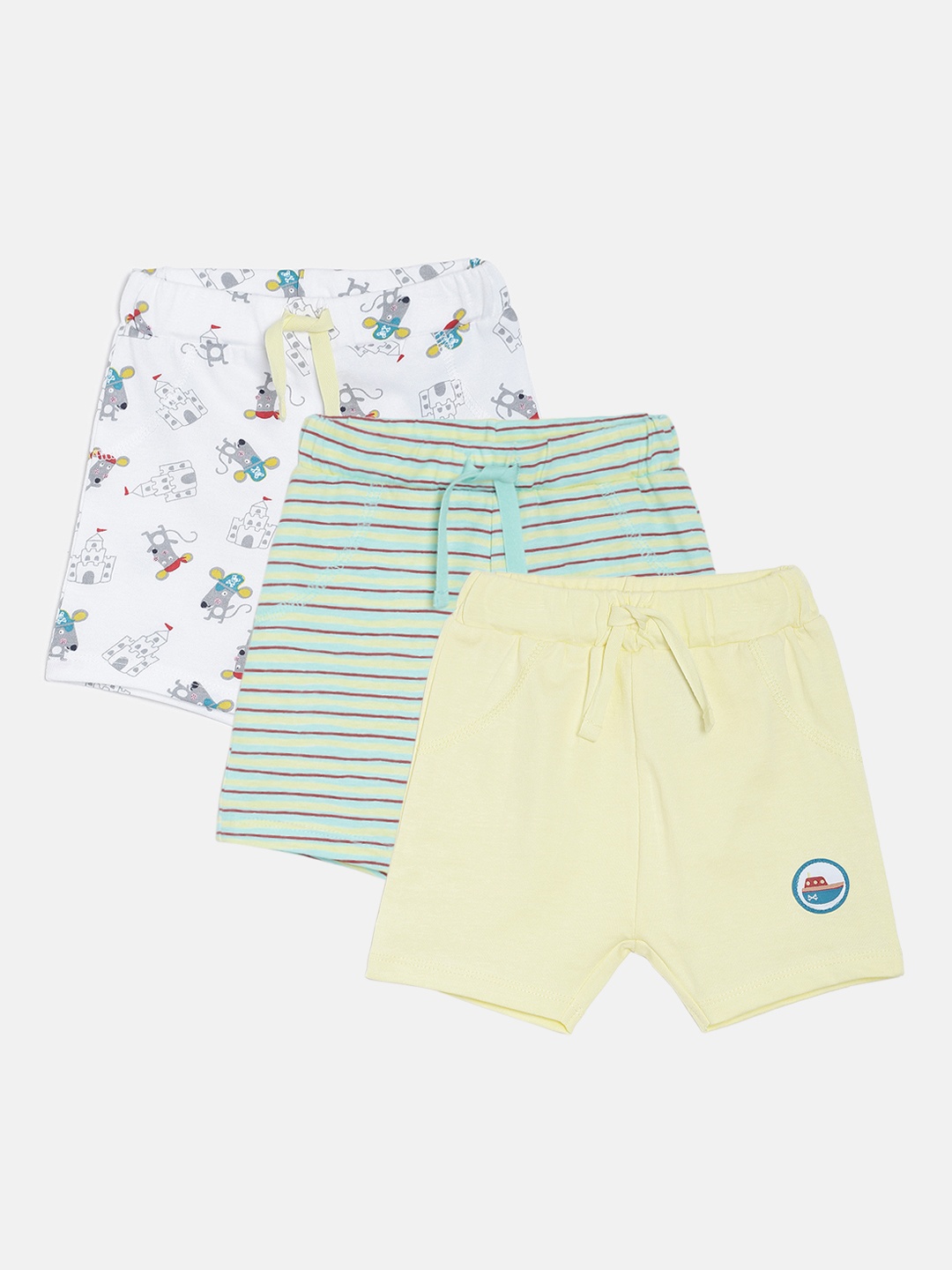 

MINI KLUB Boys Pack Of 3 Regular Fit Regular Shorts, Multi