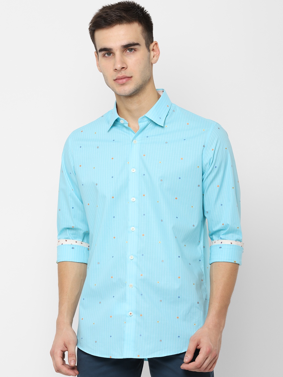 

SIMON CARTER LONDON Men Blue Slim Fit Striped Casual Shirt