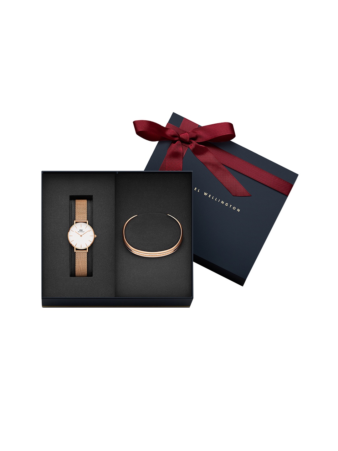 

Daniel wellington Women Petite Melrose 28mm & Classic Slim Bracelet Satin White Small Gift Set DW00500553