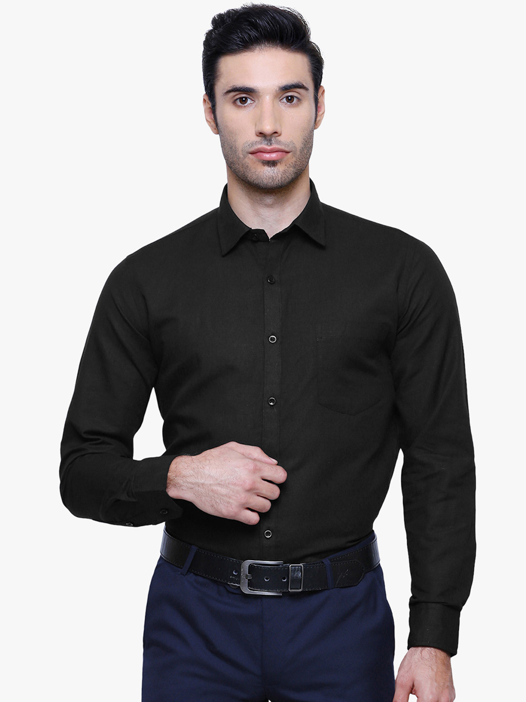 

Southbay Men Black Smart Tailored Fit Solid Formal Shirt