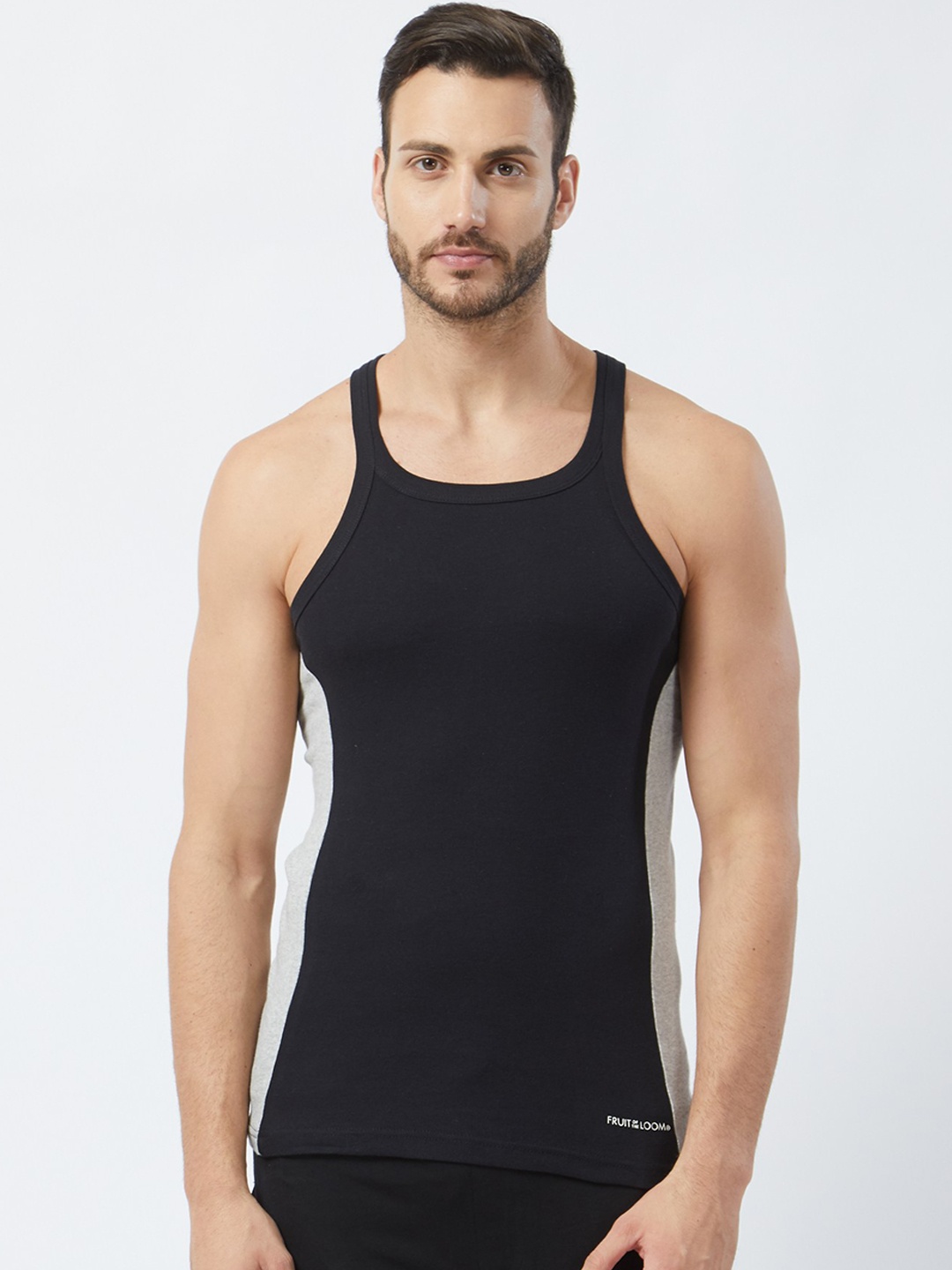 

Fruit of the Loom Men Cotton Innerwear Vest MFV01-N-A1S2-BLACK
