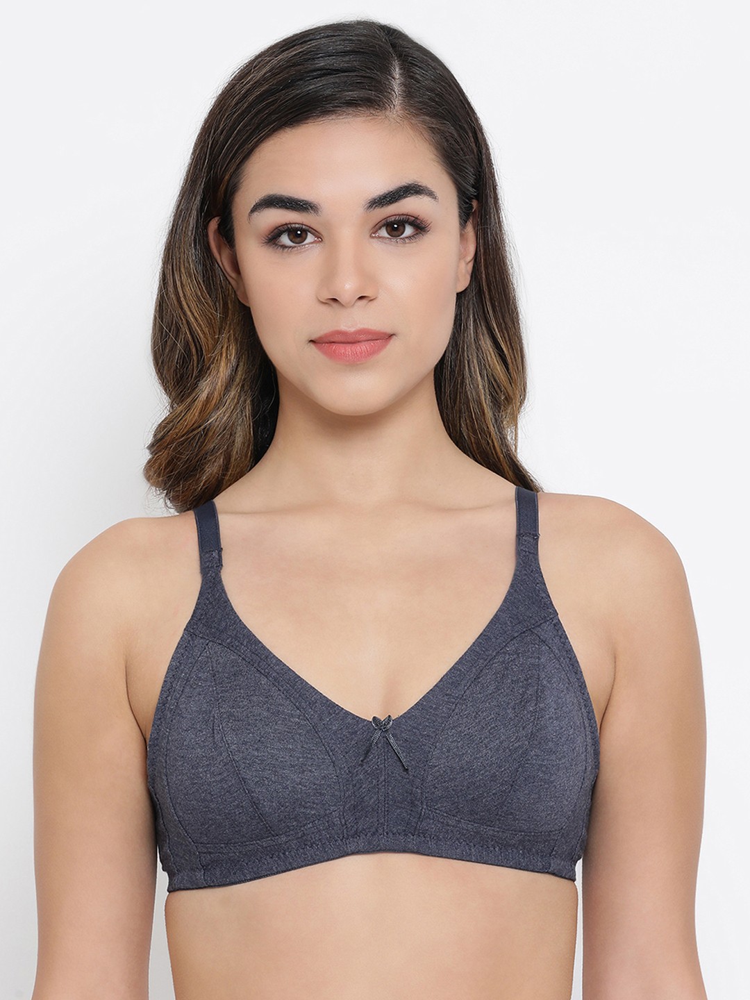 

Clovia Charcoal Grey Solid Non-Wired Non Padded Everyday Bra BR2057P0532B