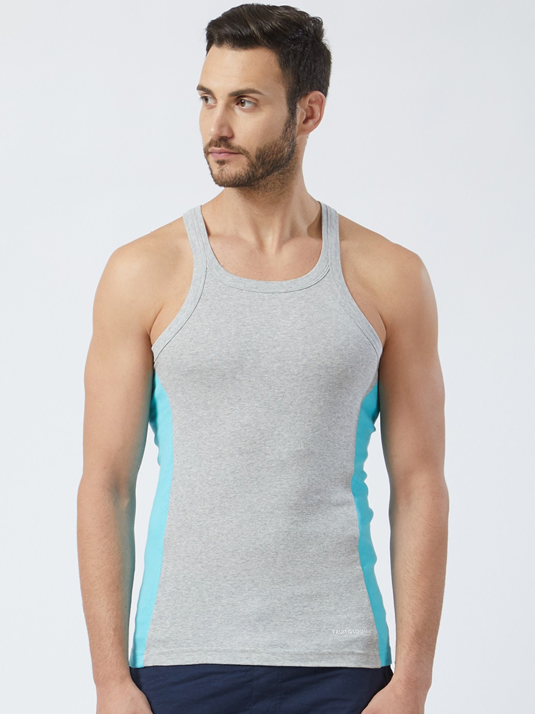 

Fruit of the Loom Men Cotton Innerwear Vest MFV01-N-A1S1-GREY MELANGE