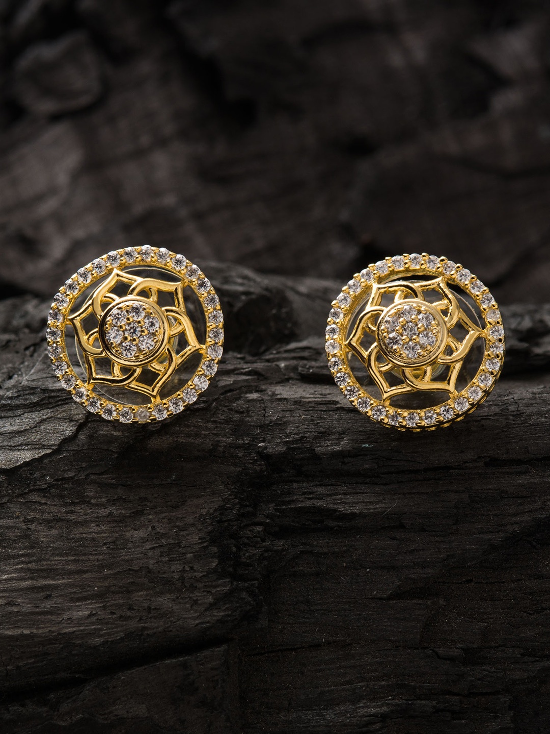 

E2O Silver-Toned & Gold-Plated Circular Studs
