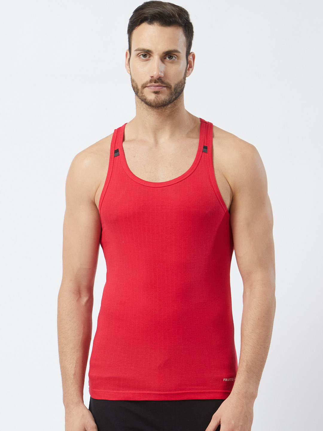 

Fruit of the Loom Men Pure Cotton Innerwear Vest MFV03-N-A1S4-JALAPENO RED