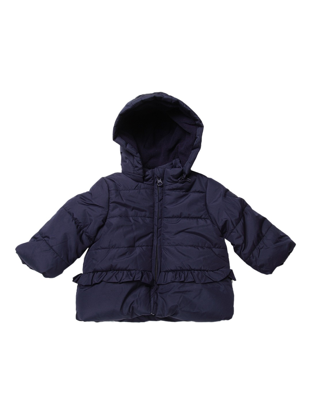

Chicco Girls Navy Blue Solid Padded Jacket With Detachable Hood