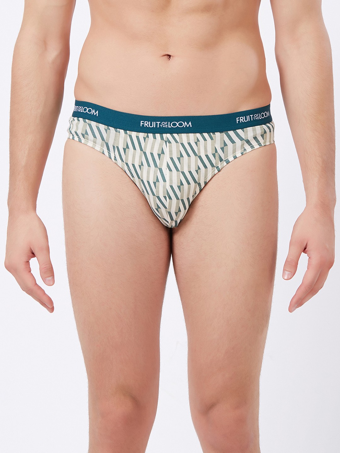 

Fruit of the loom Men Beige & Teal Green Printed Hip Briefs MHB13-A1P1