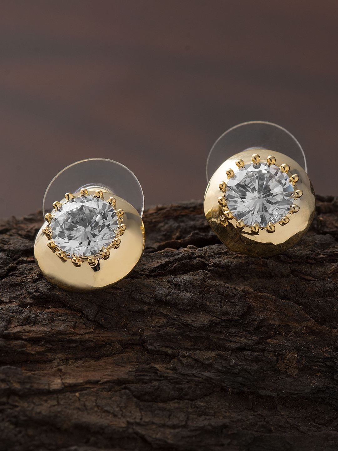 

E2O Silver-Toned & Gold-Plated Circular Studs