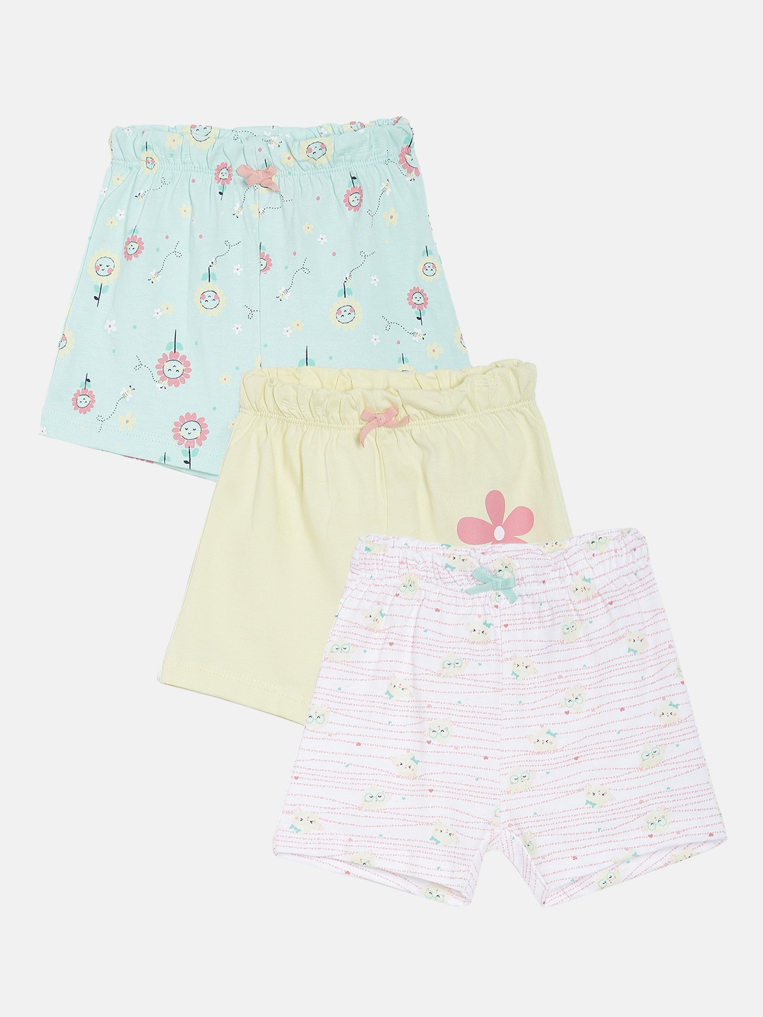 

MINI KLUB Girls Pack Of 3 Regular Fit Regular Shorts, Multi