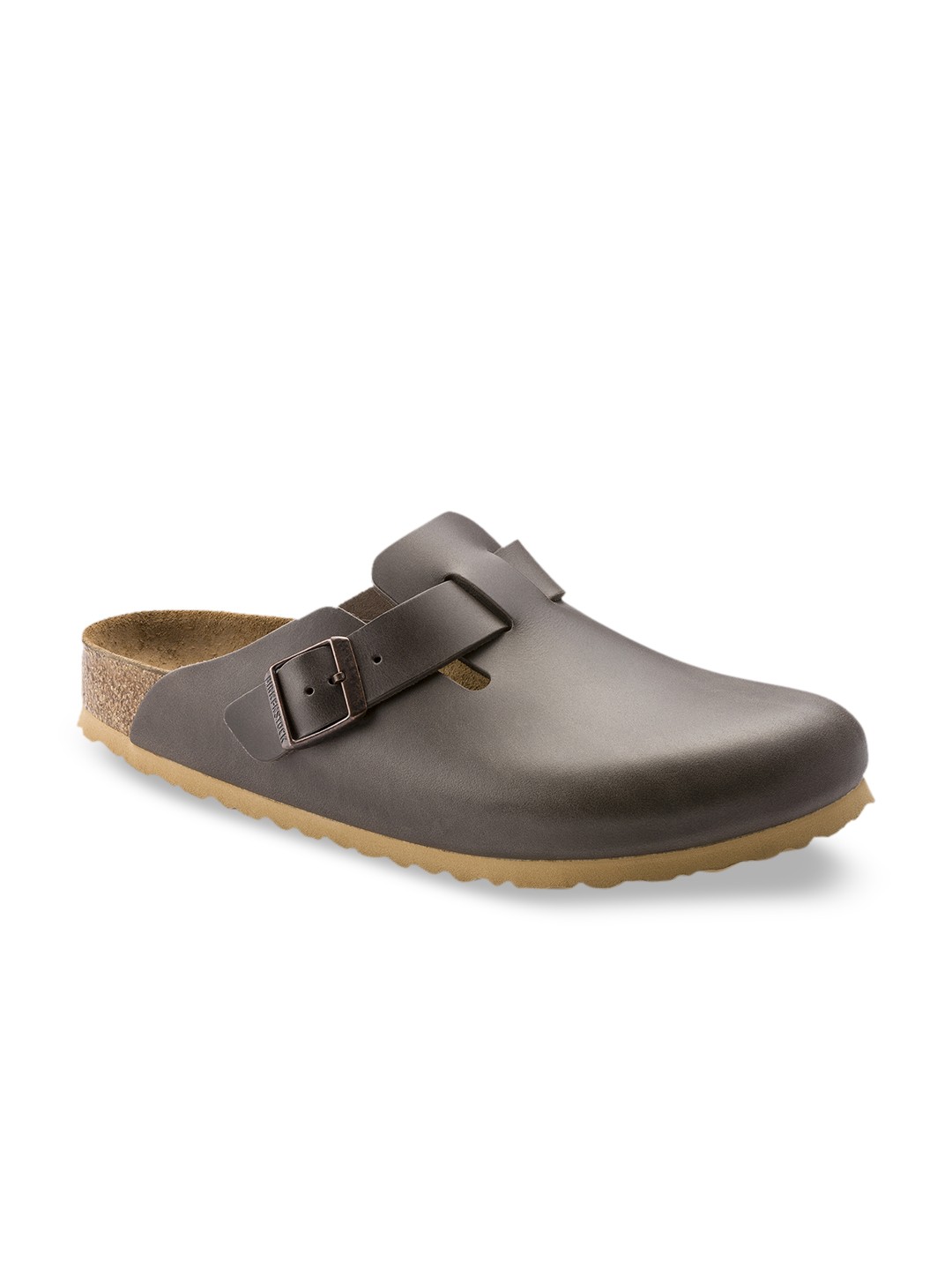 

Birkenstock Men Taupe Boston Natural Leather Regular Width Clogs