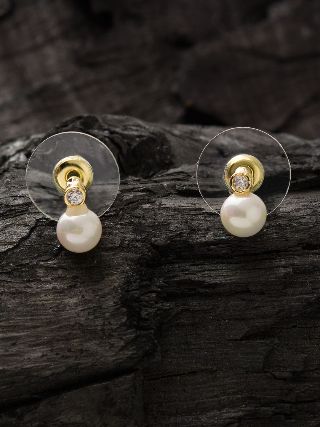 

E2O White & Rhodium-Plated Circular Studs
