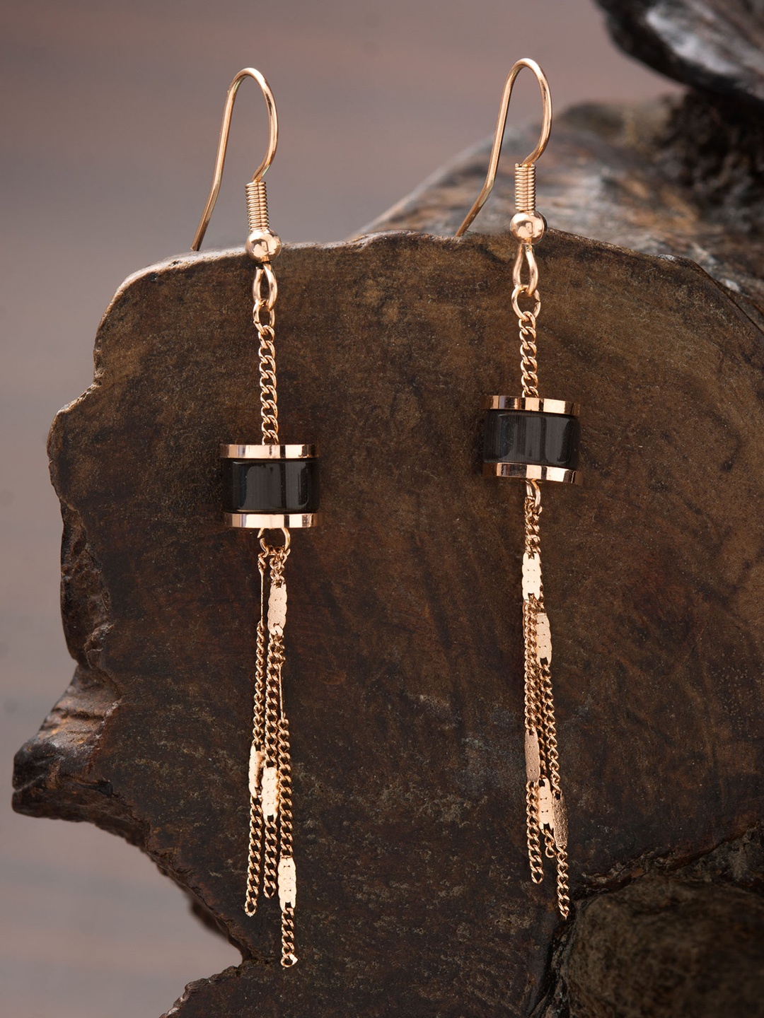 

E2O Rose Gold-Plated Contemporary Drop Earrings