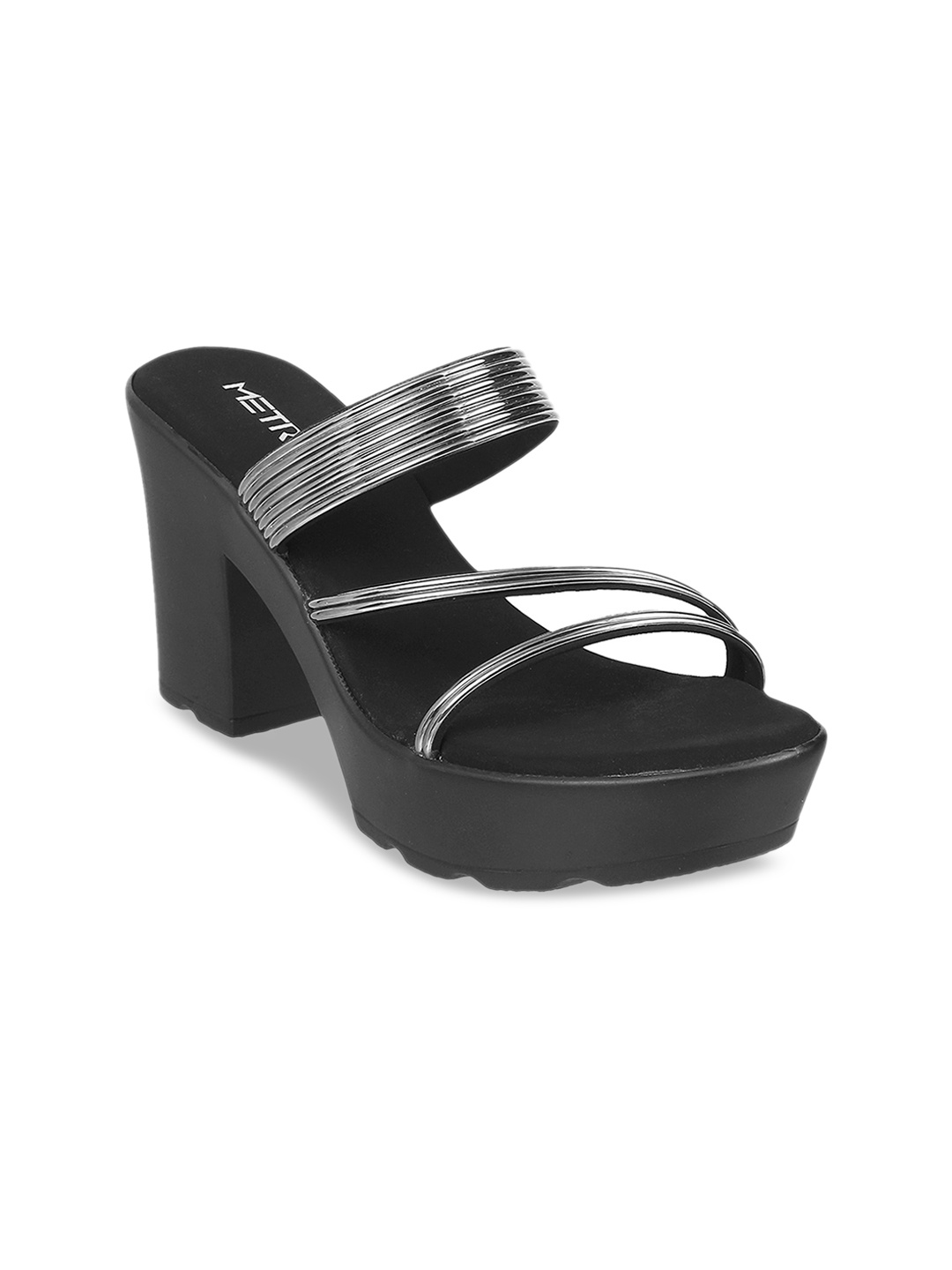 

Metro Women Gunmetal-Toned Solid Heels, Metallic