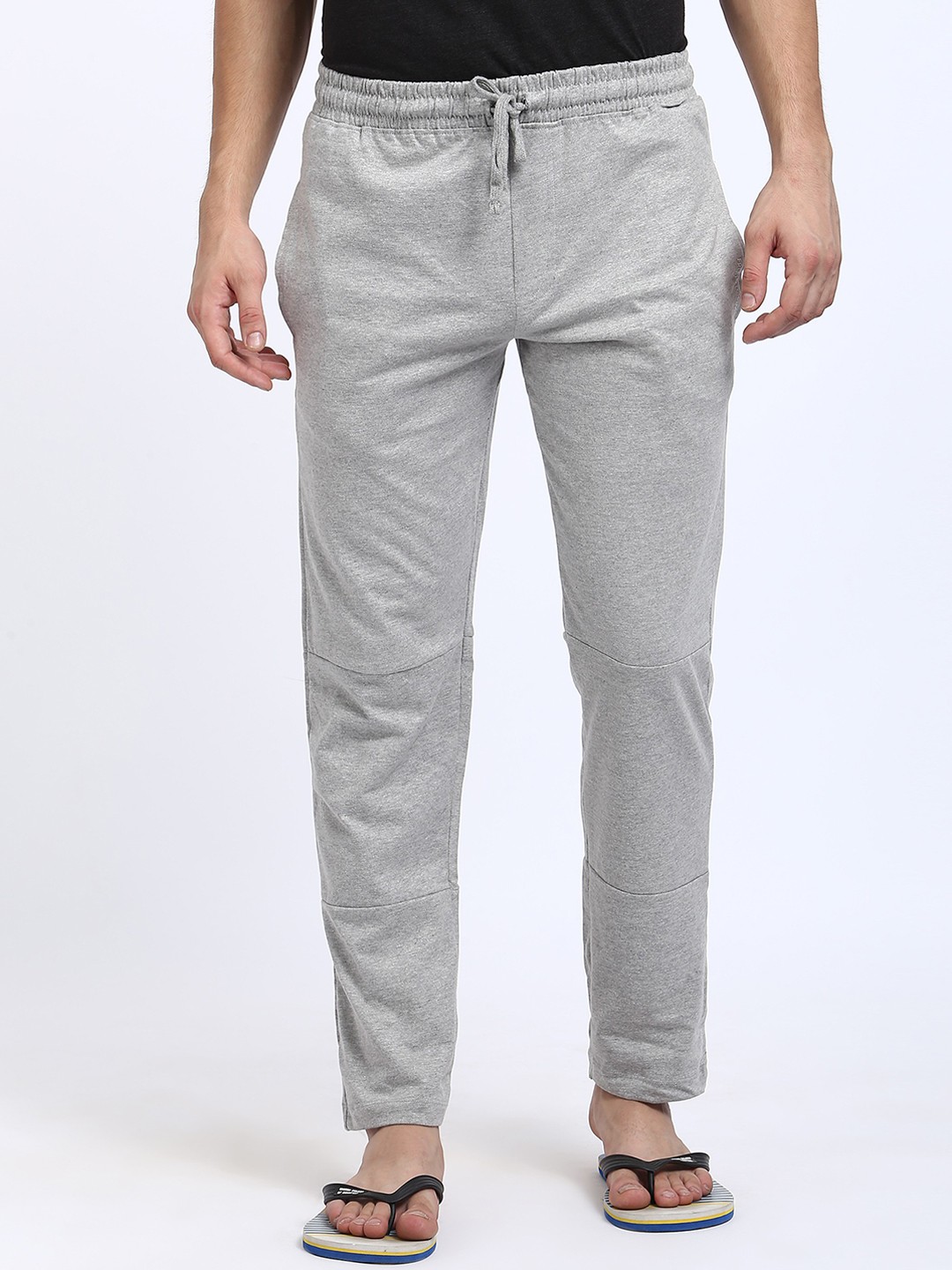 

Fruit of the loom Men Grey Melange Solid Lounge Pants