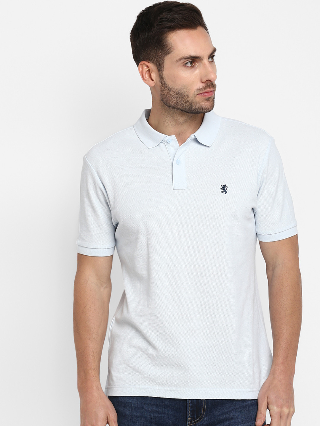 

Red Tape Men Blue Solid Polo Collar T-shirt