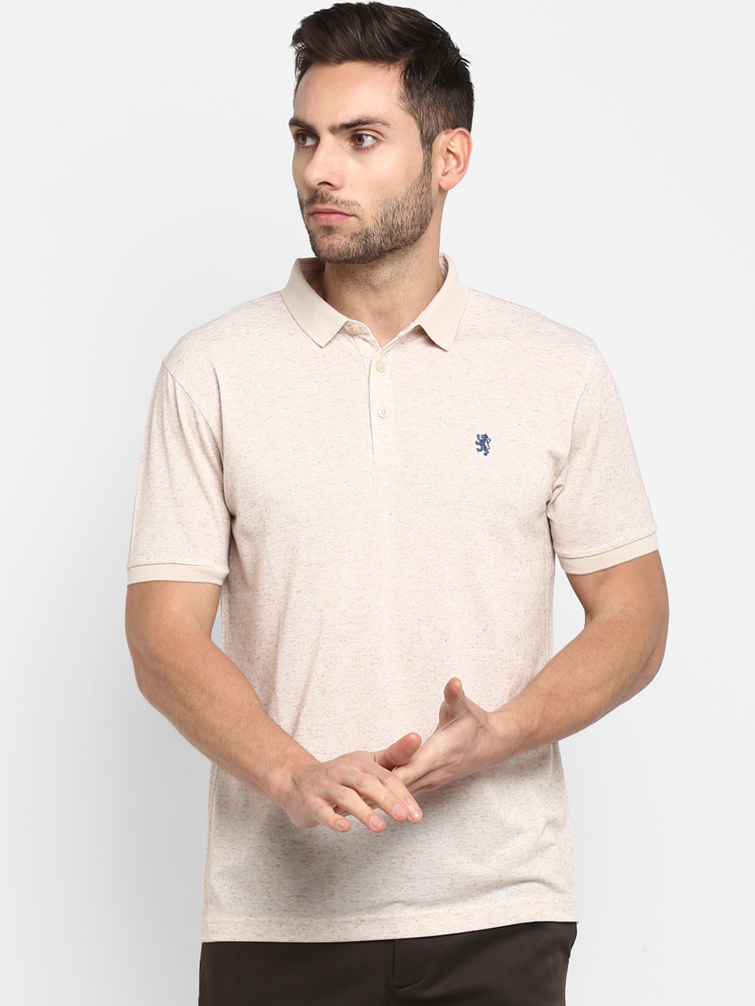 

Red Tape Men Beige Solid Polo Collar T-shirt