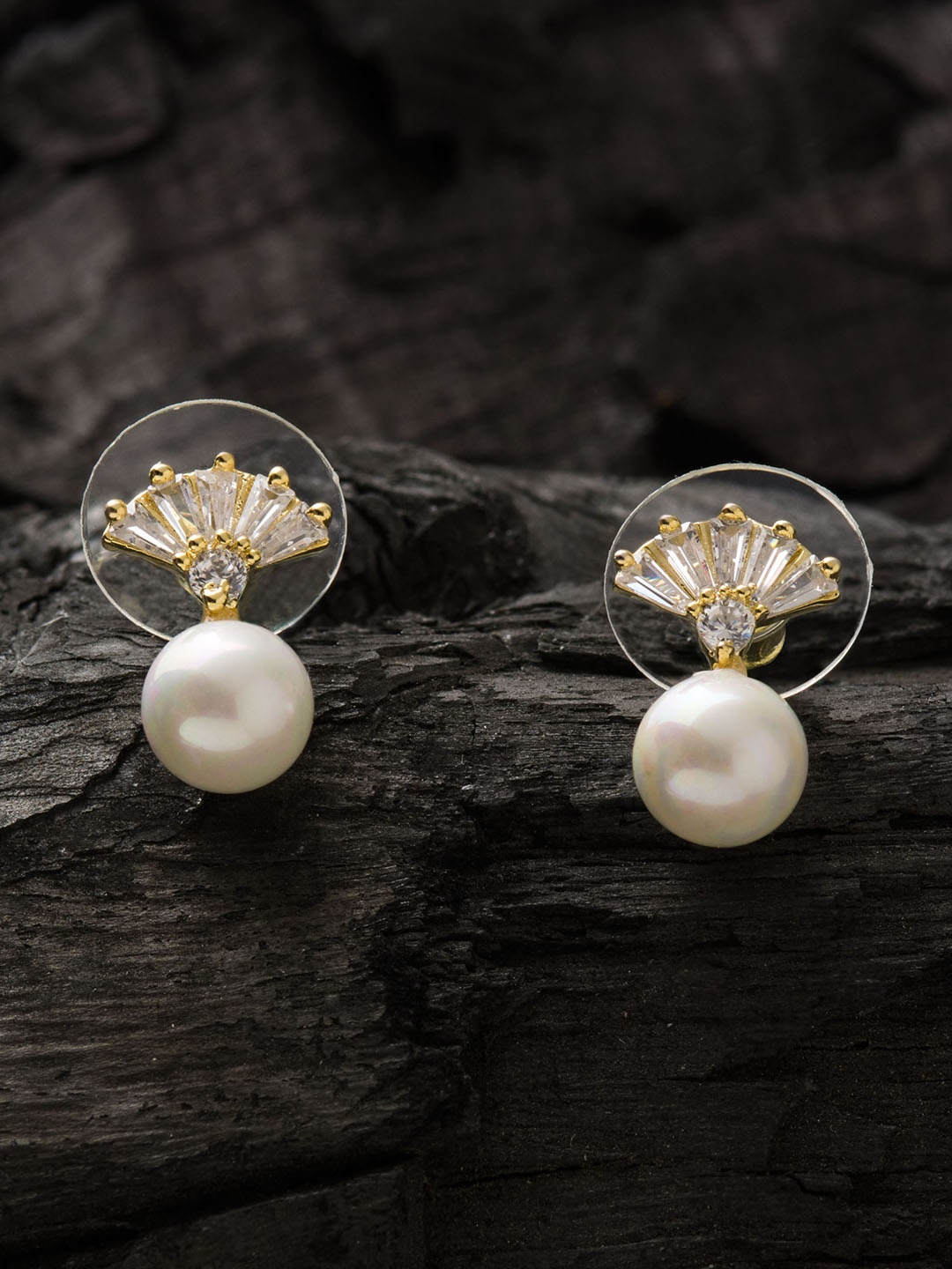 

E2O White & Rhodium-Plated Circular Studs