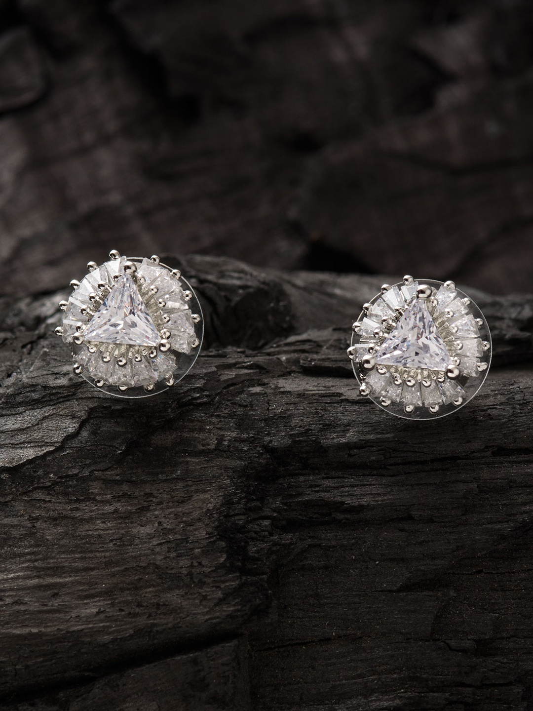 

E2O White & Rhodium-Plated Circular Studs