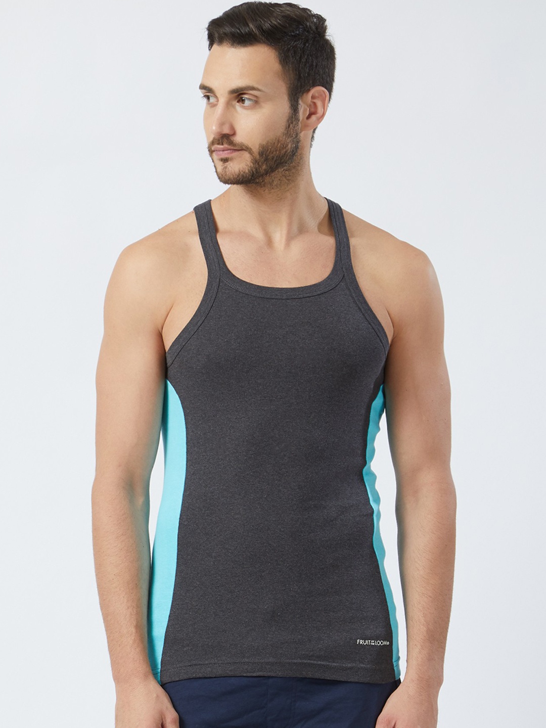 

Fruit of the Loom Men Cotton Innerwear Vest MFV01-N-A1S3-CHARCOAL MELANGE, Grey