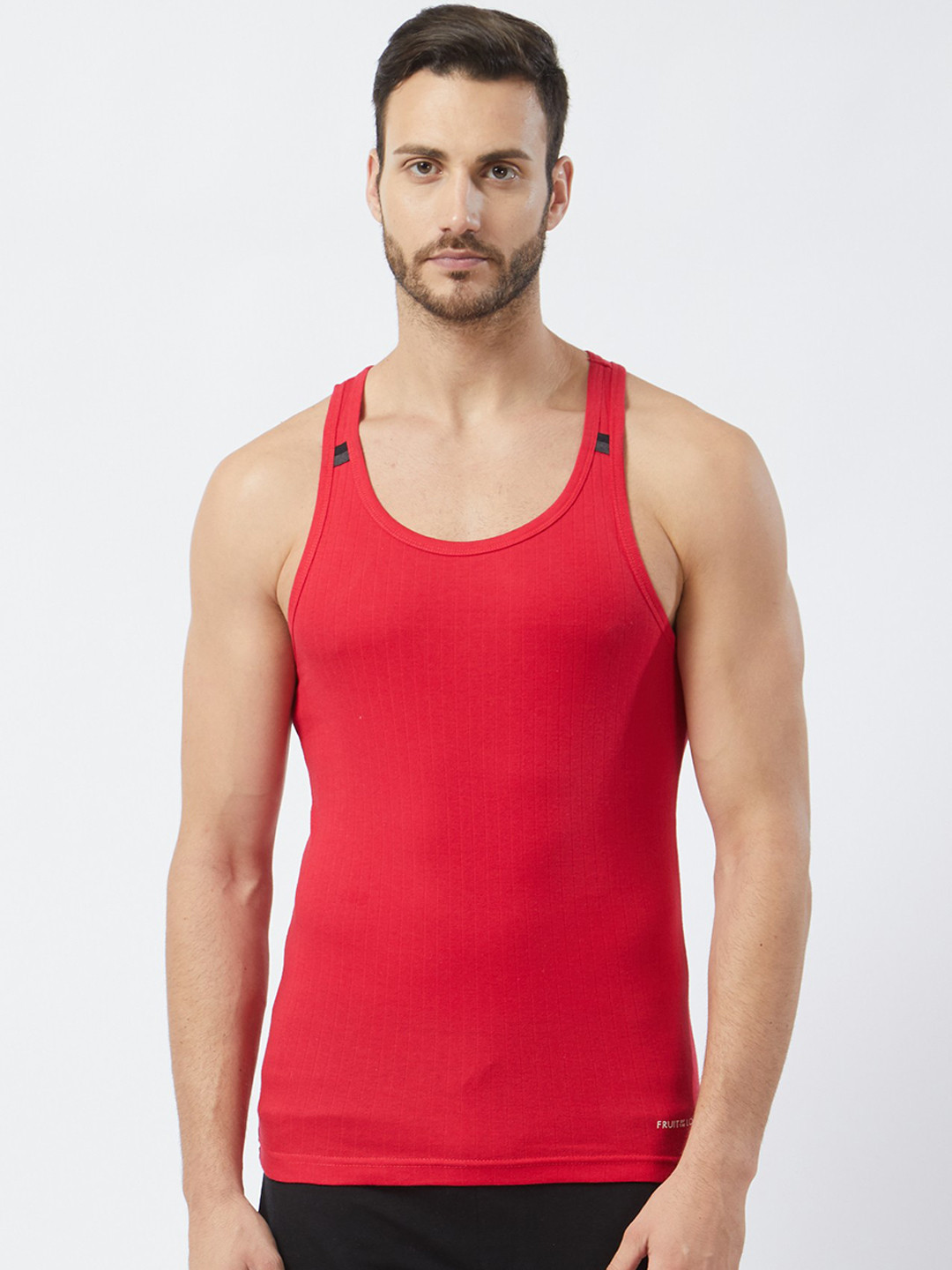 

Fruit of the Loom Men Pure Cotton Innerwear Vest MFV03-N-A1S4-JALAPENO RED
