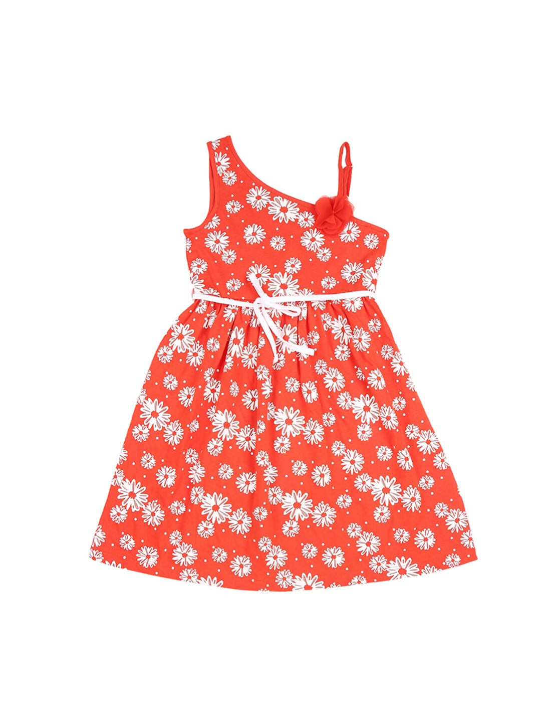 

Pantaloons Junior Girls Red Printed Fit and Flare Dress