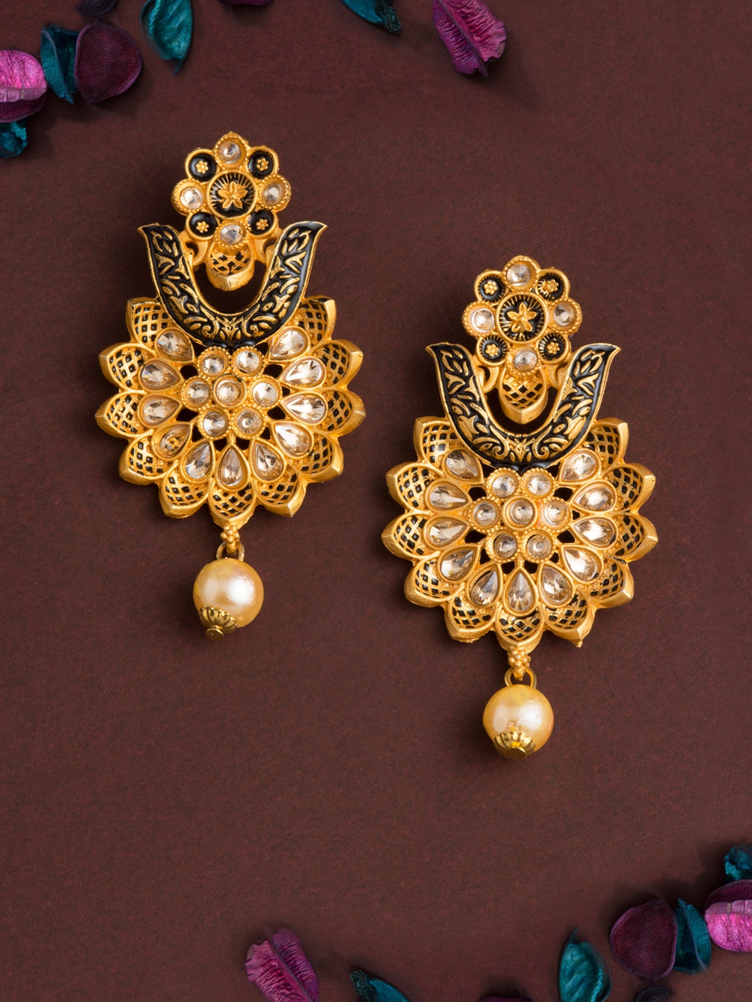 

E2O Gold-Plated Floral Drop Earrings