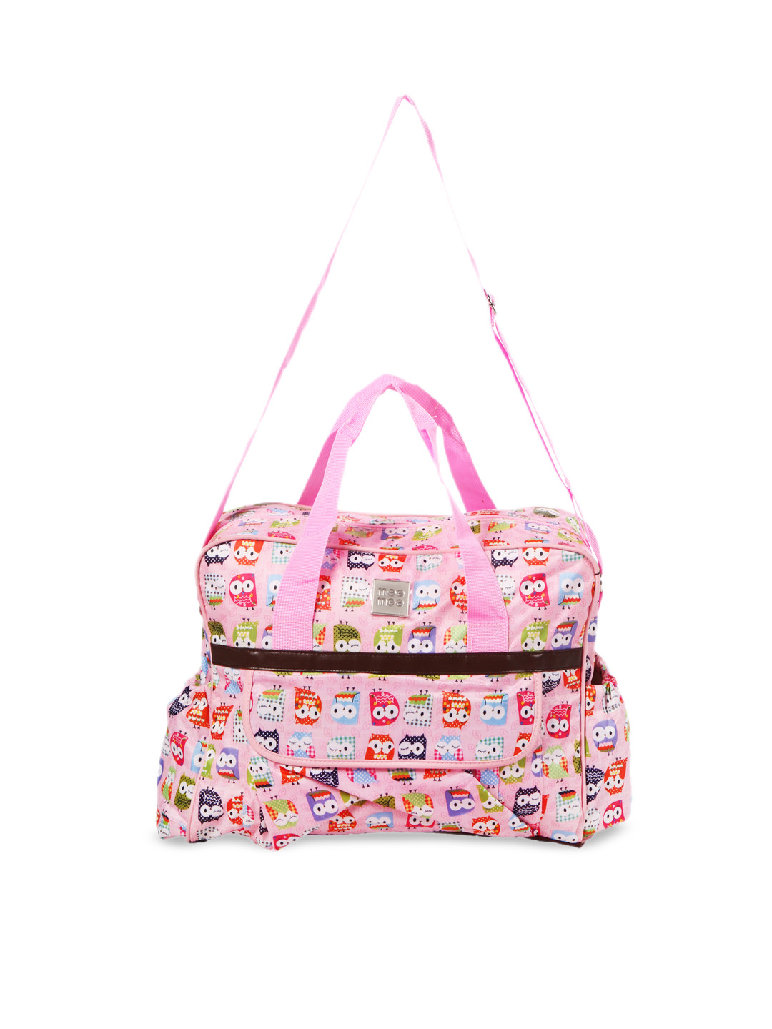 

MeeMee Pink Printed Diaper Bag with Changing Mat