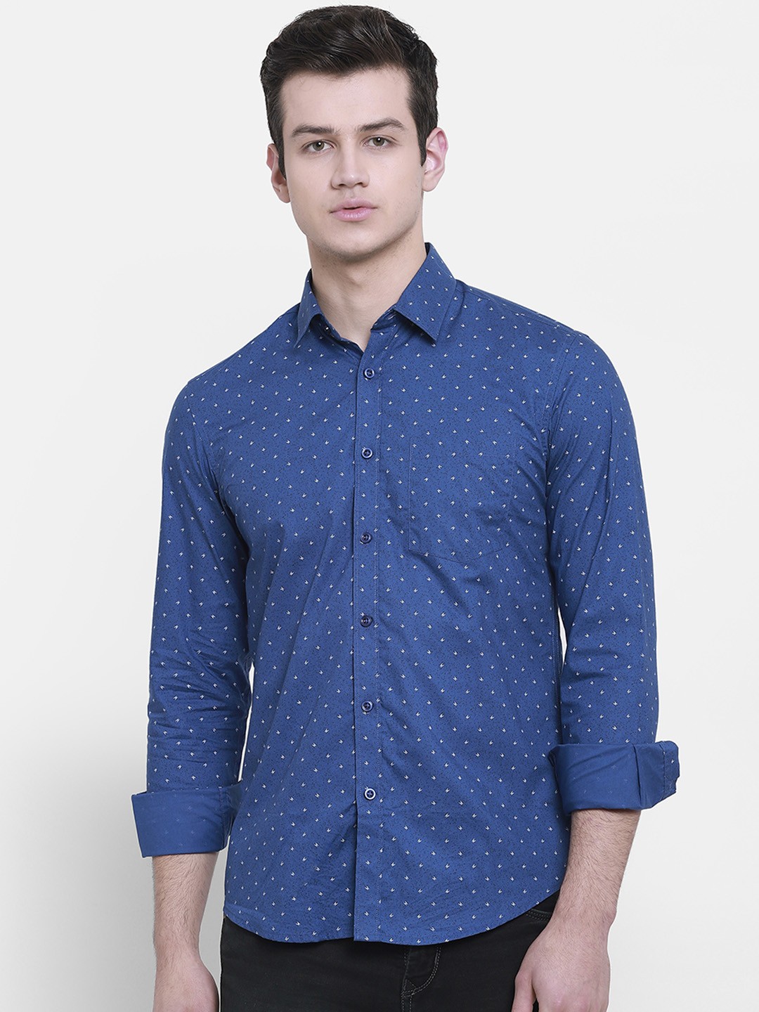 

cape canary Men Blue Regular Fit Printed Casual Shirt