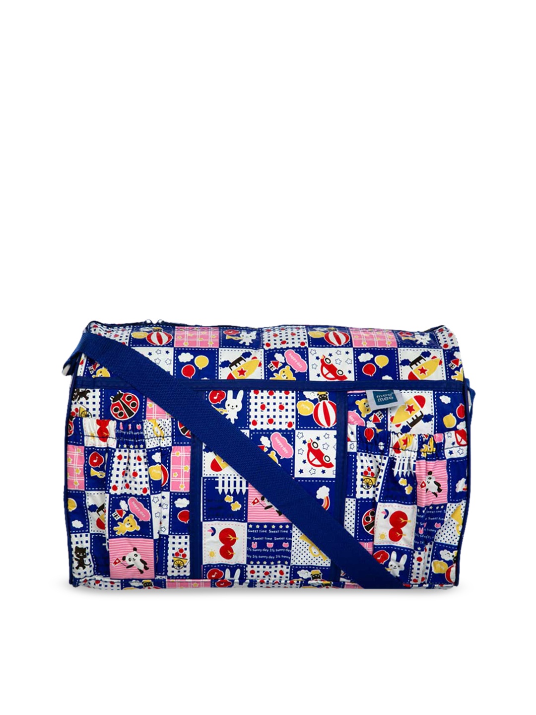 

MeeMee Kids Navy Blue & White Printed Diaper Bag