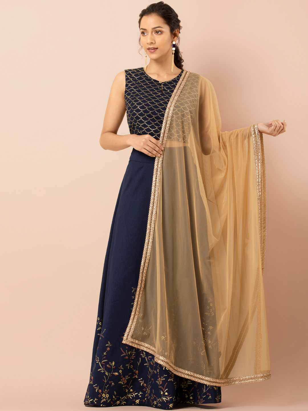 

INDYA Beige Solid Dupatta