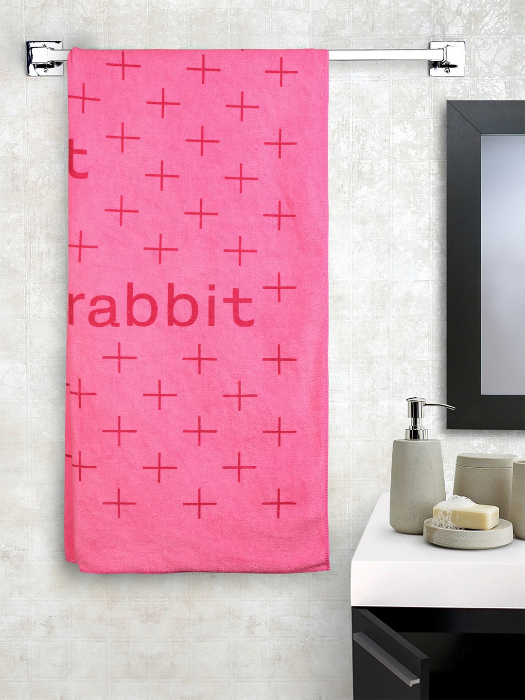 

Cortina Unisex Pink Printed 300 GSM Bath Towel
