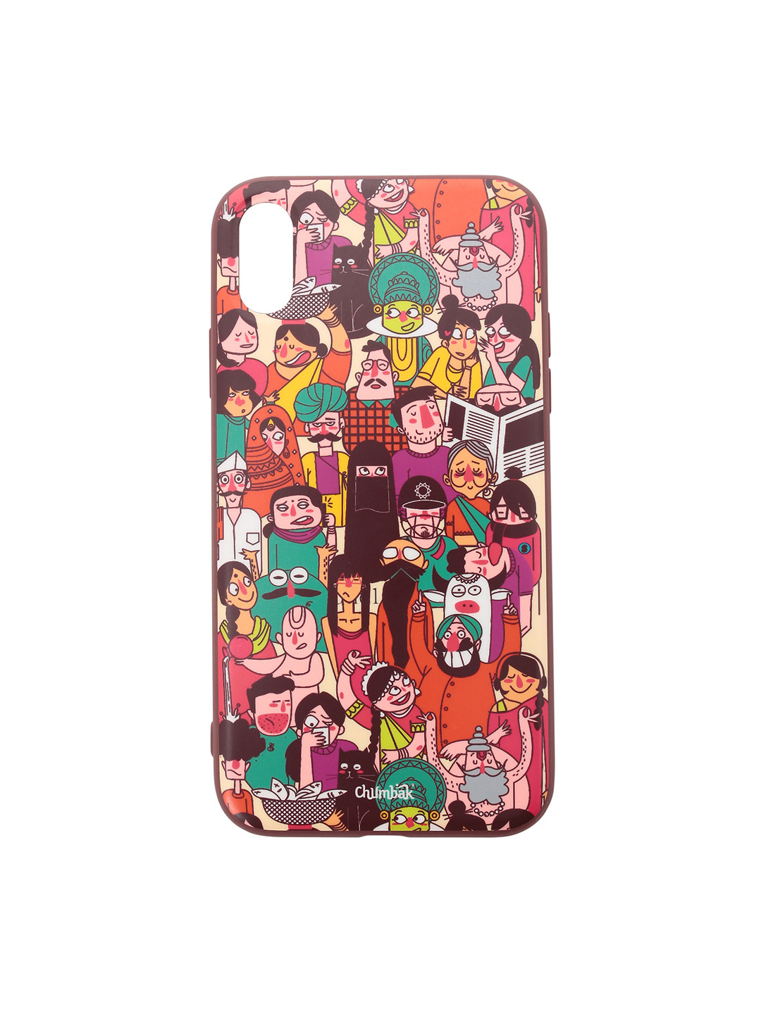 

Chumbak Pink & Orange Colourful Faces iPhone XR Case Cover