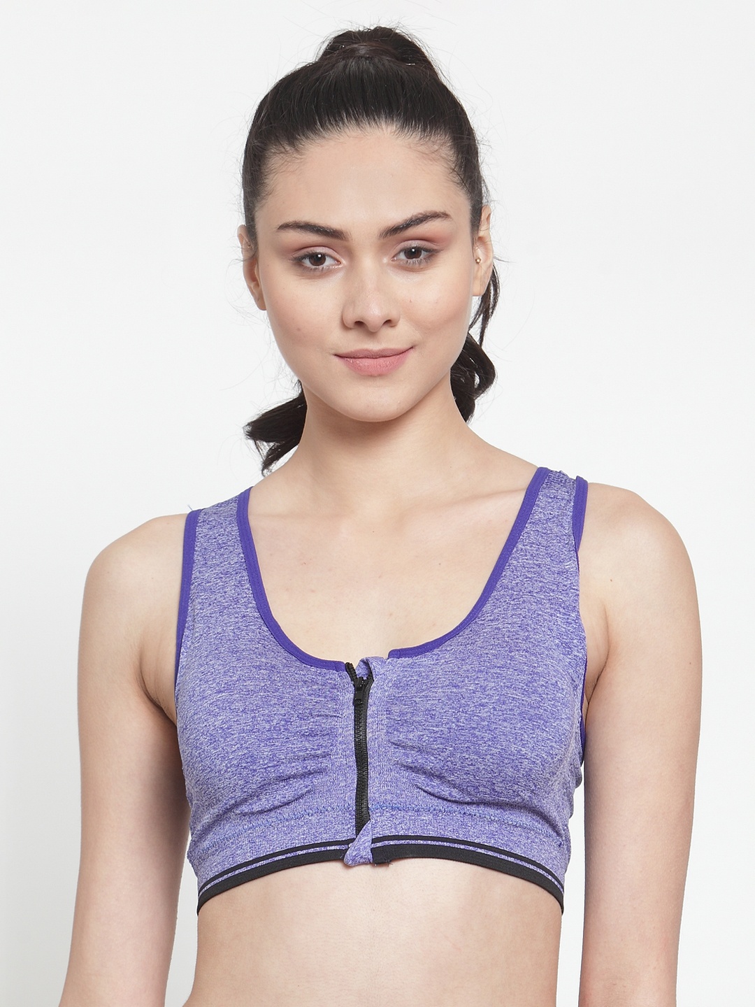 

Secret Wish Blue Solid Non-Wired Lightly Padded Sports Bra 1515