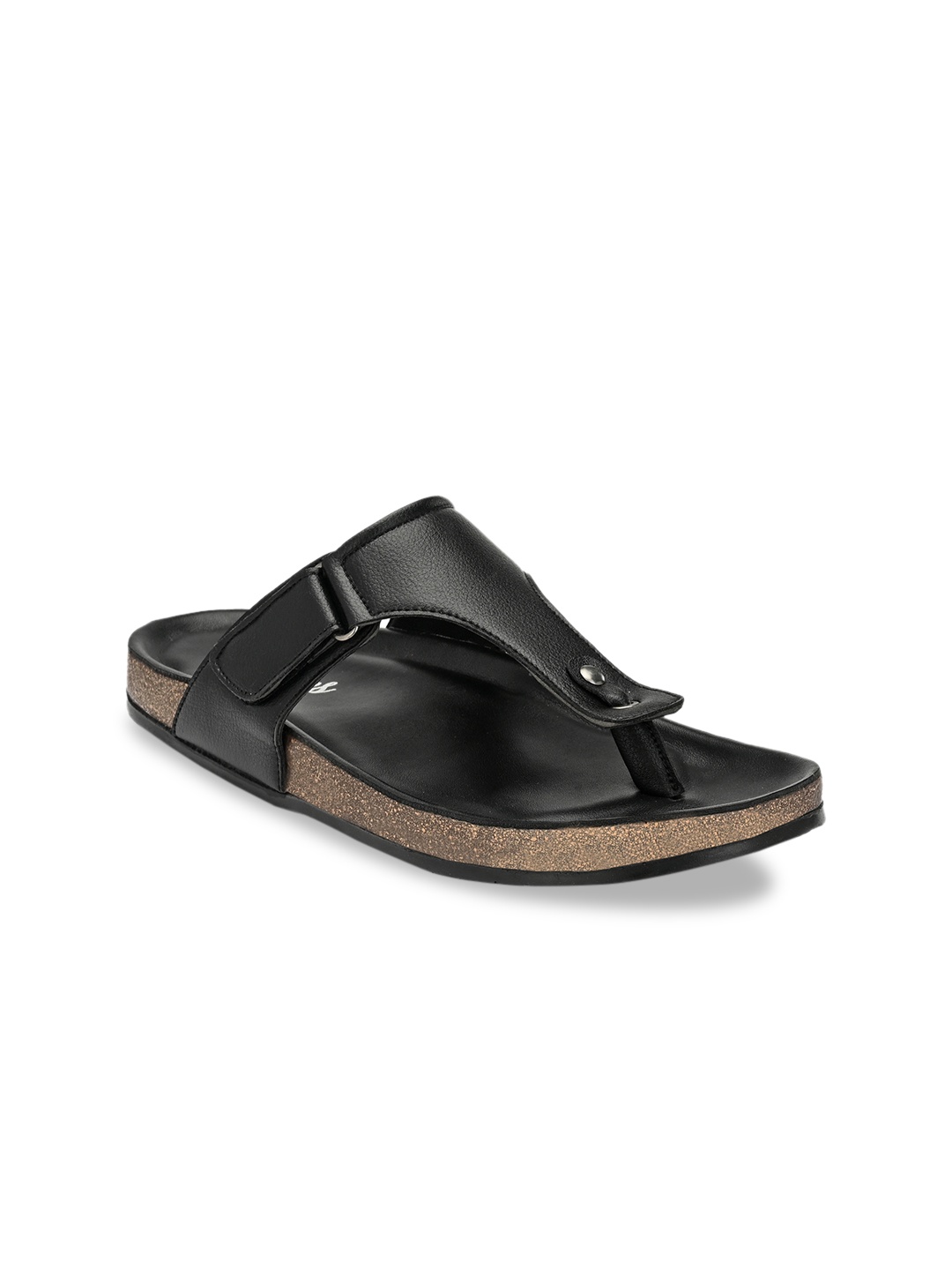 

SHENCES Men Black Comfort Sandals