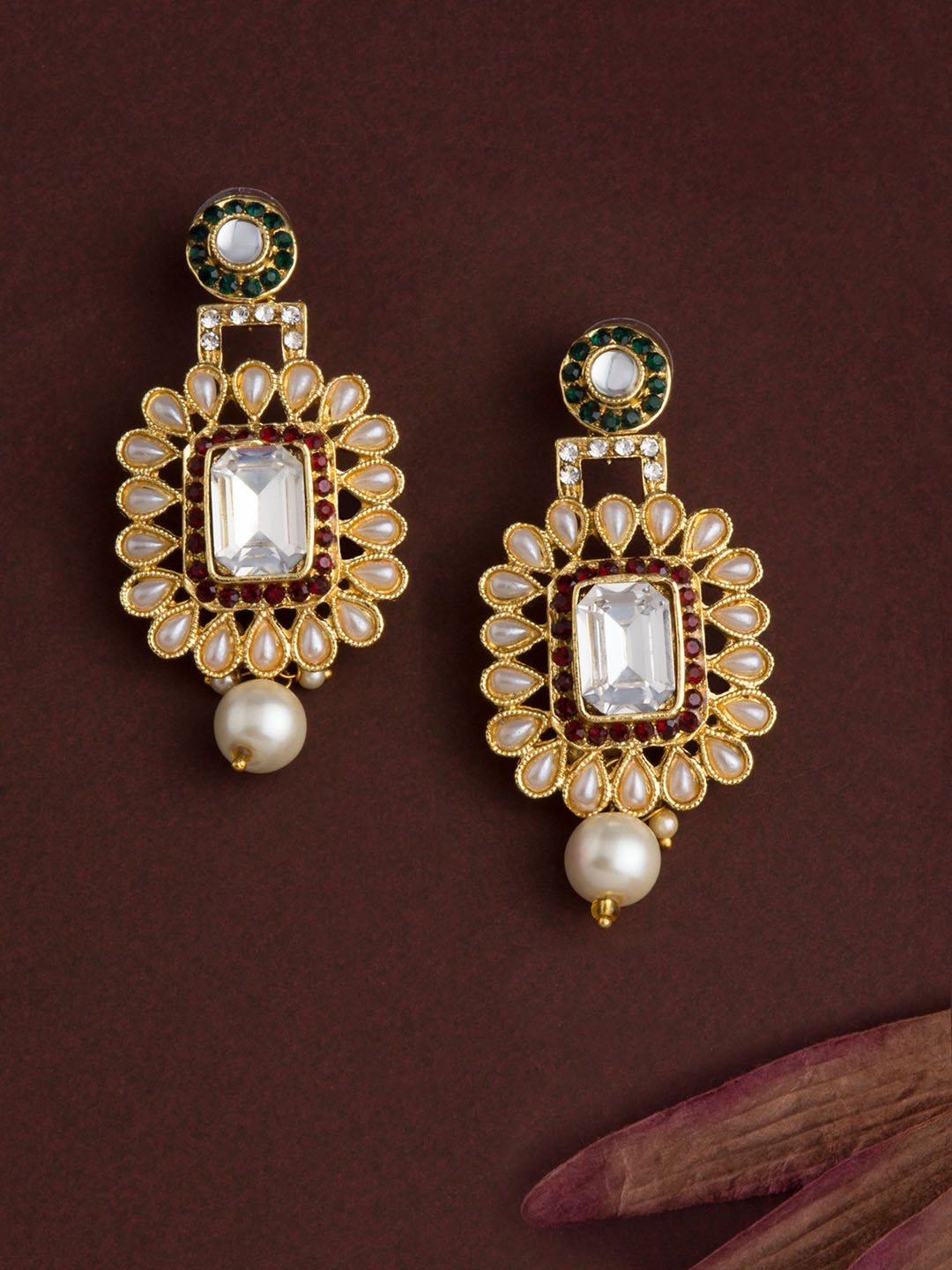

E2O Gold-Plated Oval Drop Earrings