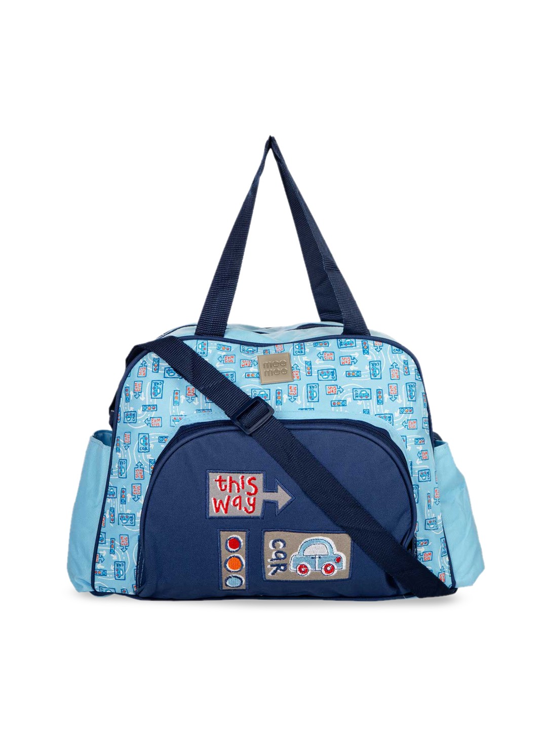 

MeeMee Blue Printed Diaper Bag With Changing Mat