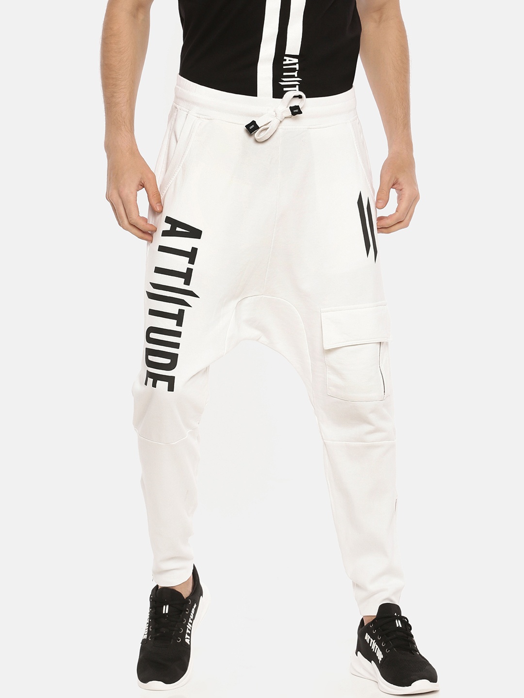 

ATTIITUDE Men White Slim Fit Solid Track Pants