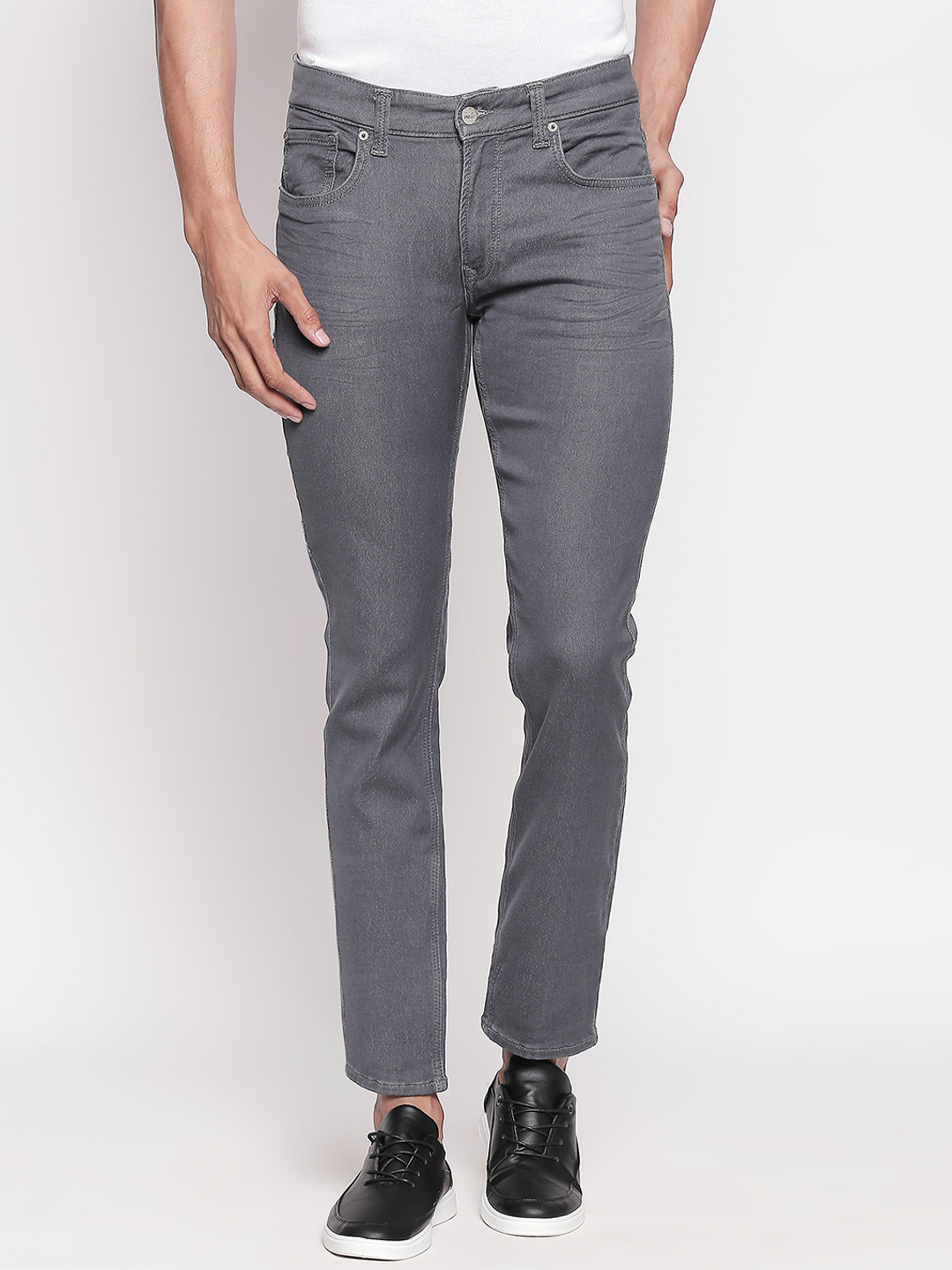 

SPYKAR Men Grey Regular Fit Mid-Rise Clean Look Jeans