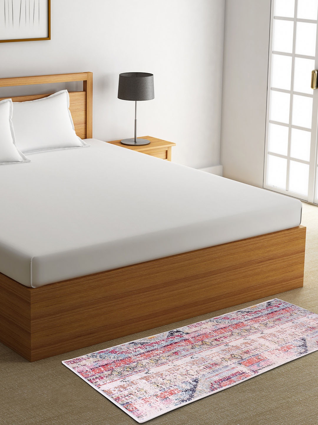 

ROMEE Beige & Orange Abstract Bed Runner
