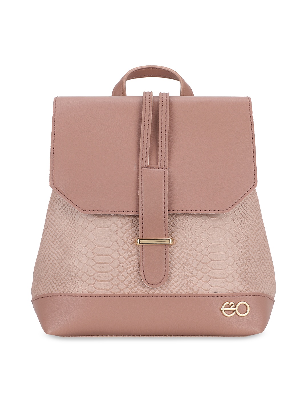 

E2O Women Pink Snakeskin Textured Backpack