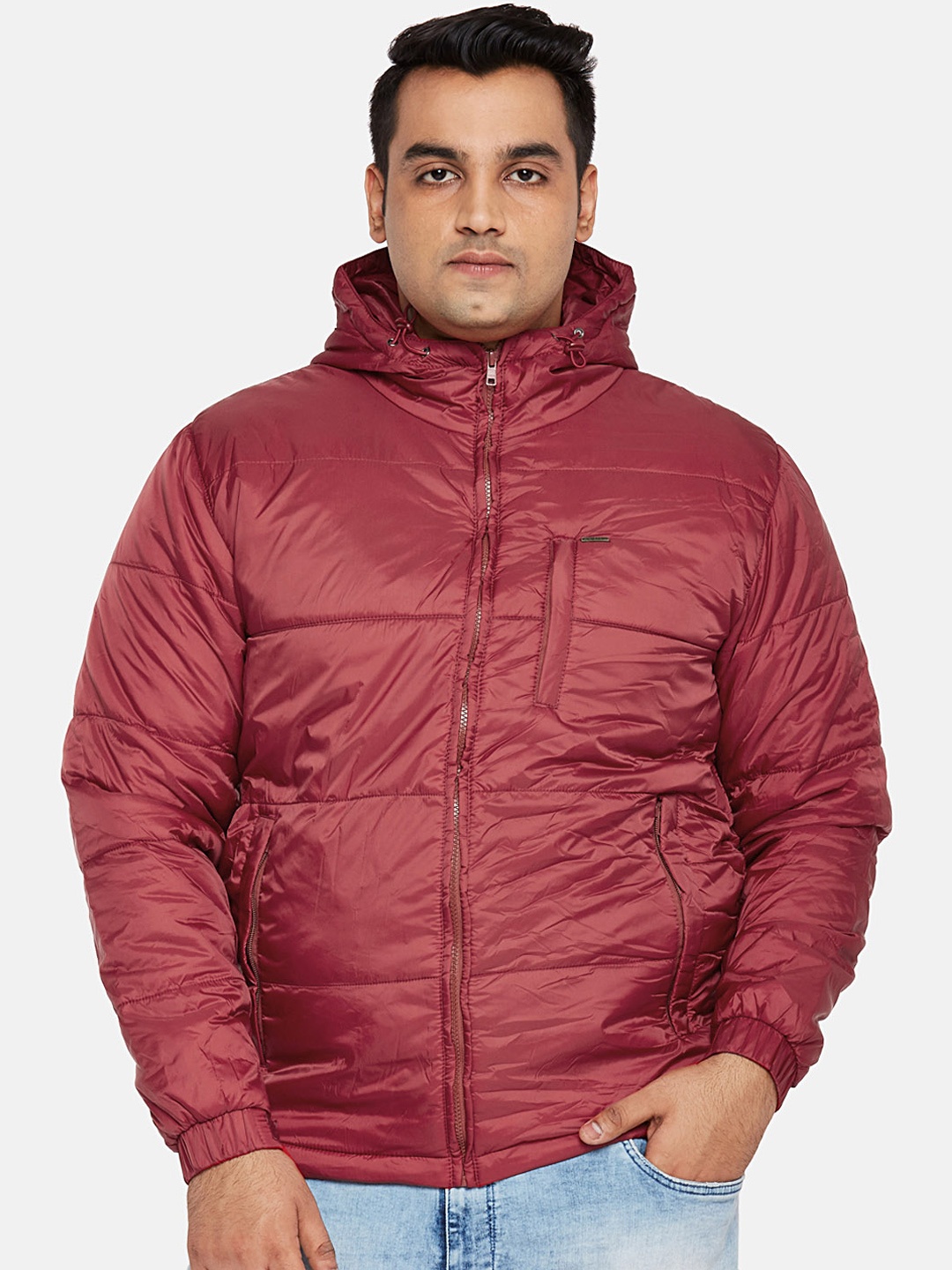 

Kosha Men Red Solid Plus Size Lightweight Warm Insulated Waterproof Puffer Jacket