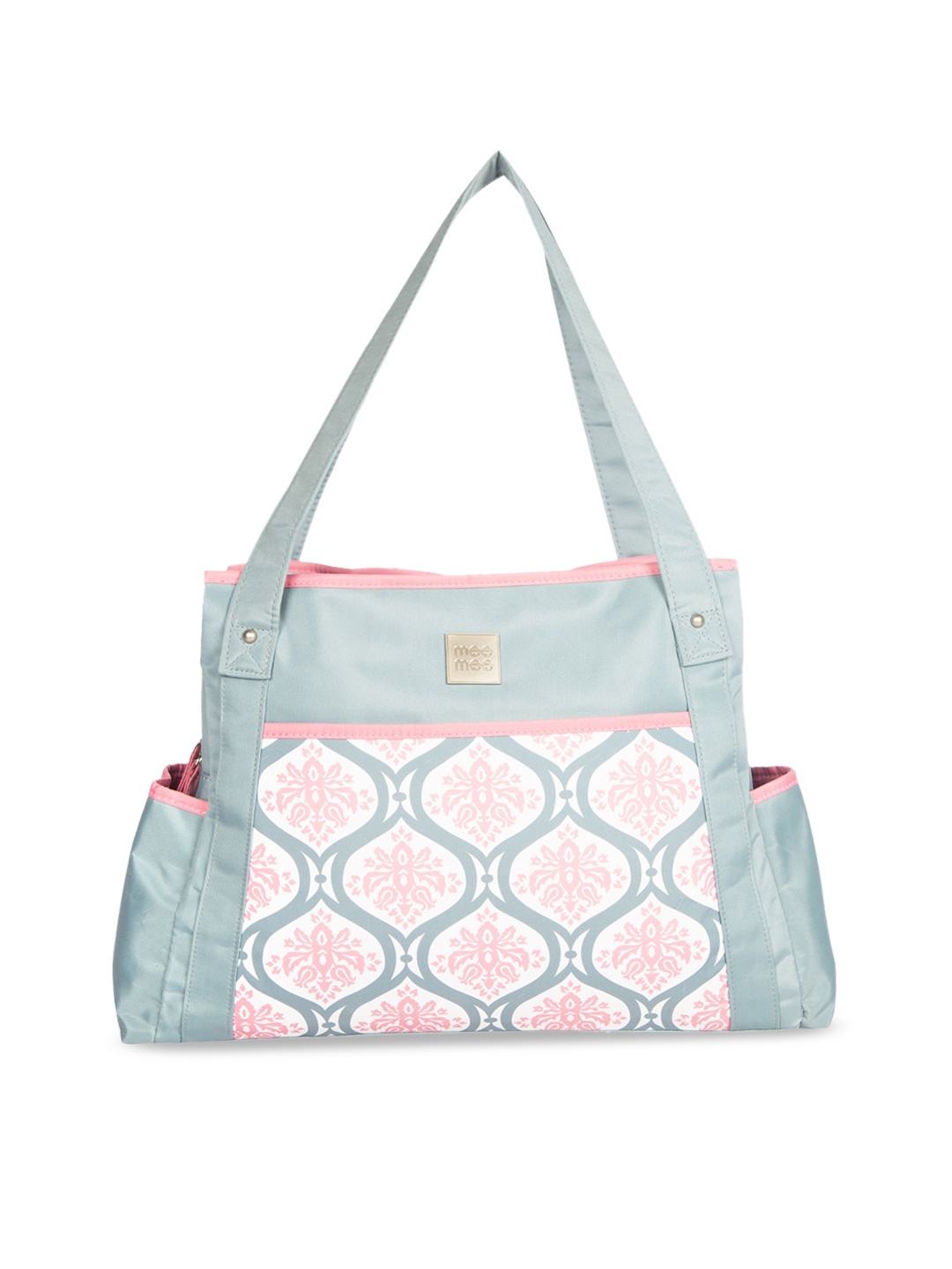 MeeMee Pink & Sea Green Printed Diaper Bag