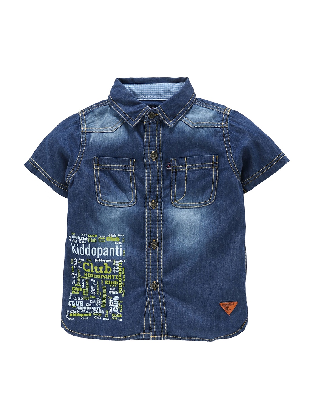 

KiddoPanti Boys Blue Regular Fit Faded Casual Shirt