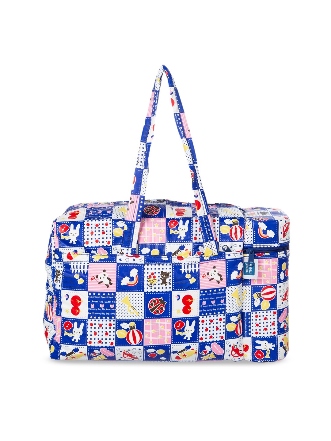 

MeeMee Kids Navy Blue & White Printed Diaper Bag With Warmer