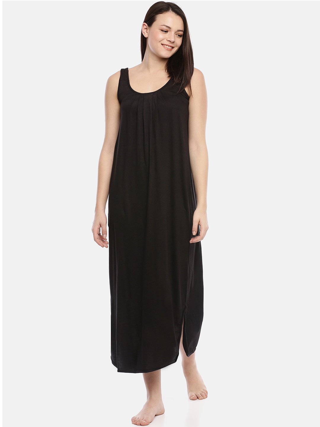 

GOLDSTROMS Women Black Solid Nightdress